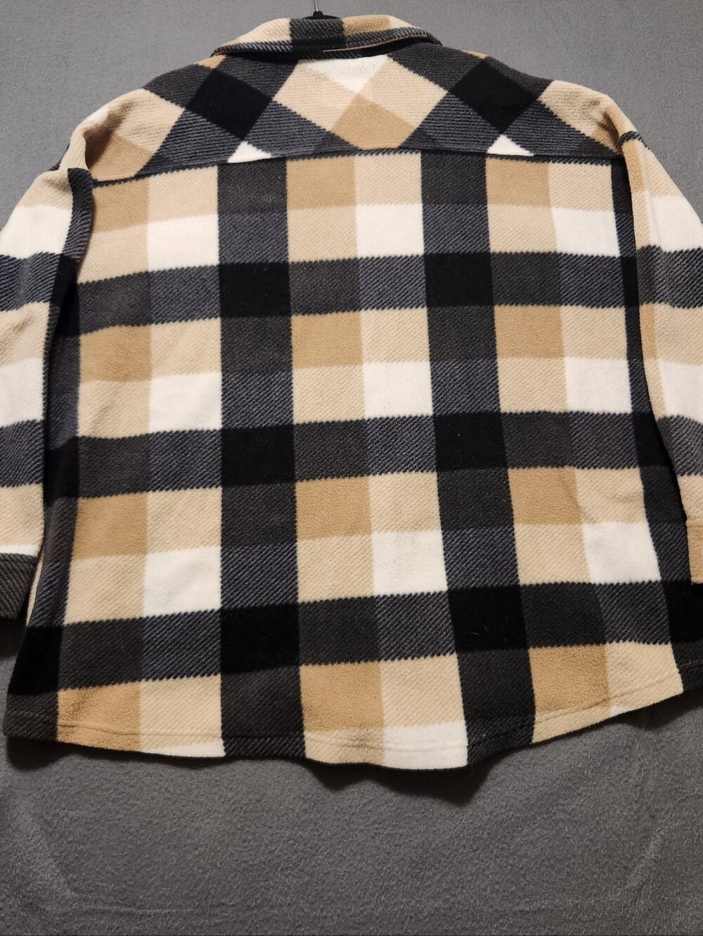 Sabrina Lauren Plaid Top Womens Size 3X Multicolor Button Snaps Pockets Fleece - Picture 7 of 8